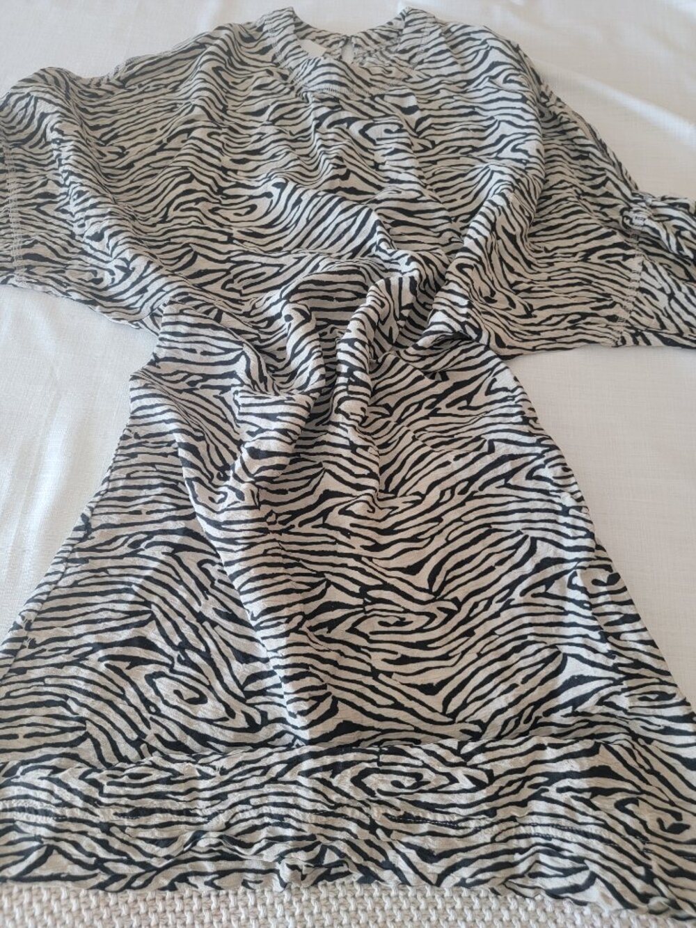 Nanushka Hierro Zebra Print Mini Dress XS Batwing Dolman Sleeve Artsy Tunic - Picture 6 of 14